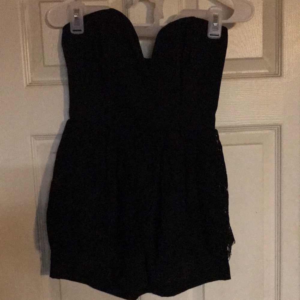 Black romper with lace